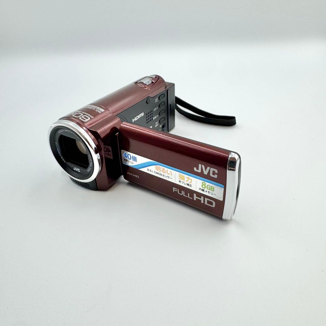 【美品】JVC GZ-E66-R ビデオカメラ フルHD 光学40倍ズーム