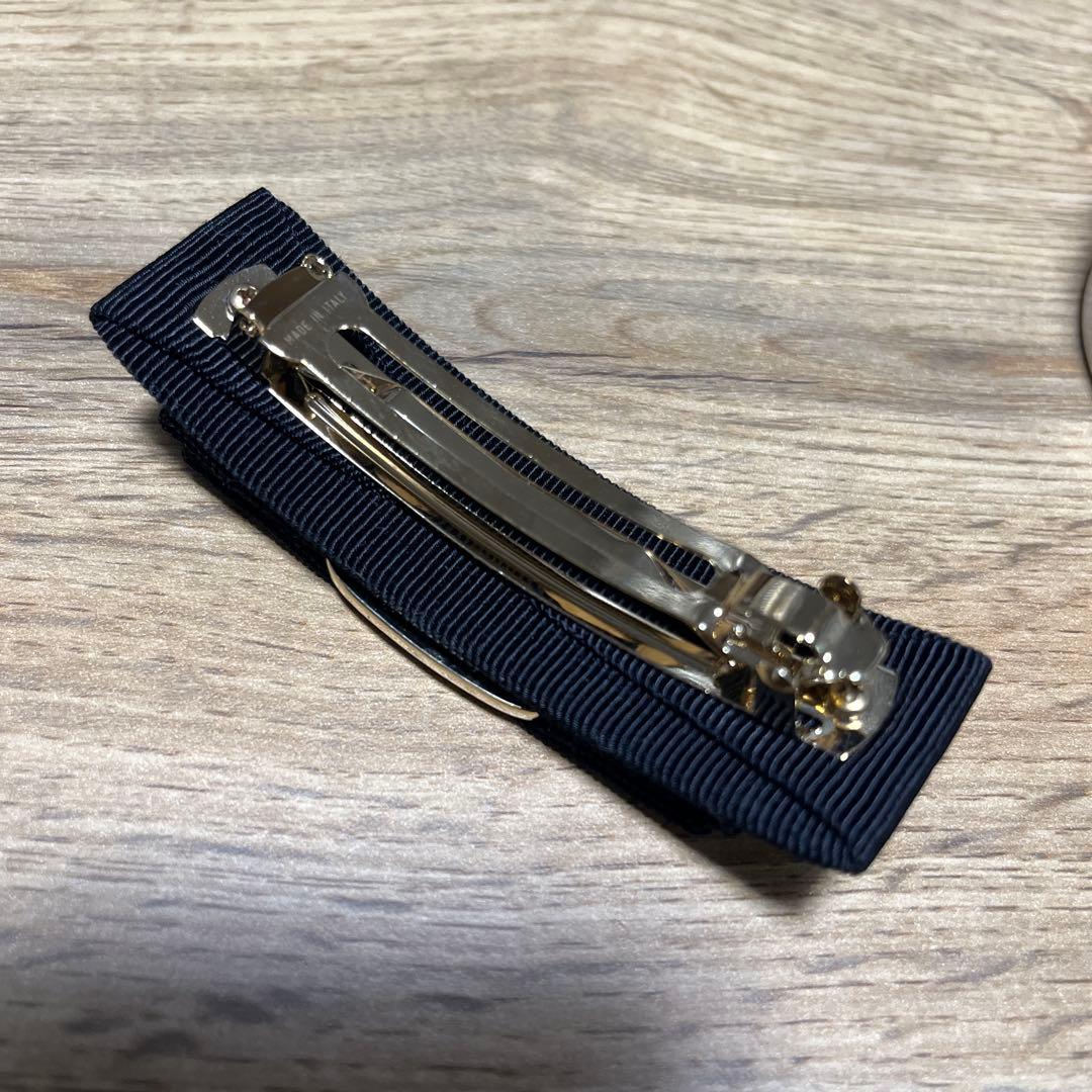 【フェラガモ】Ferragamo バレッタ ヴァラリボン ブラック　ゴールド金具