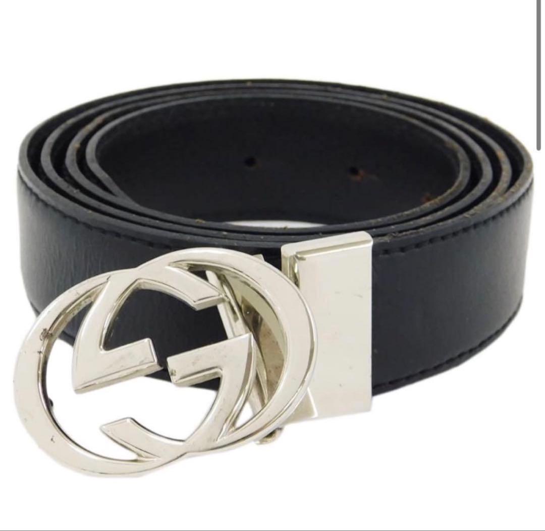 GUCCI ブラック ダブルGロゴ ベルト
