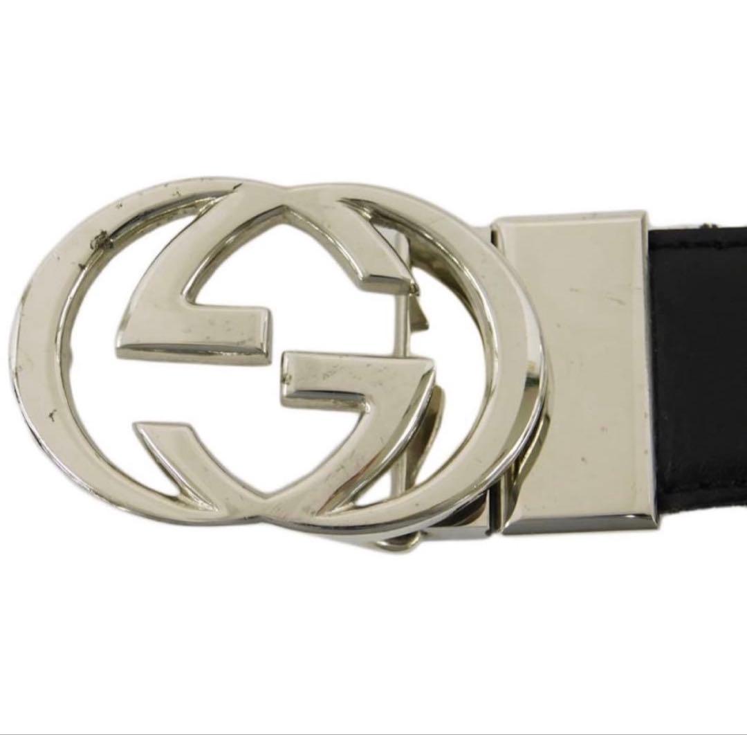 GUCCI ブラック ダブルGロゴ ベルト