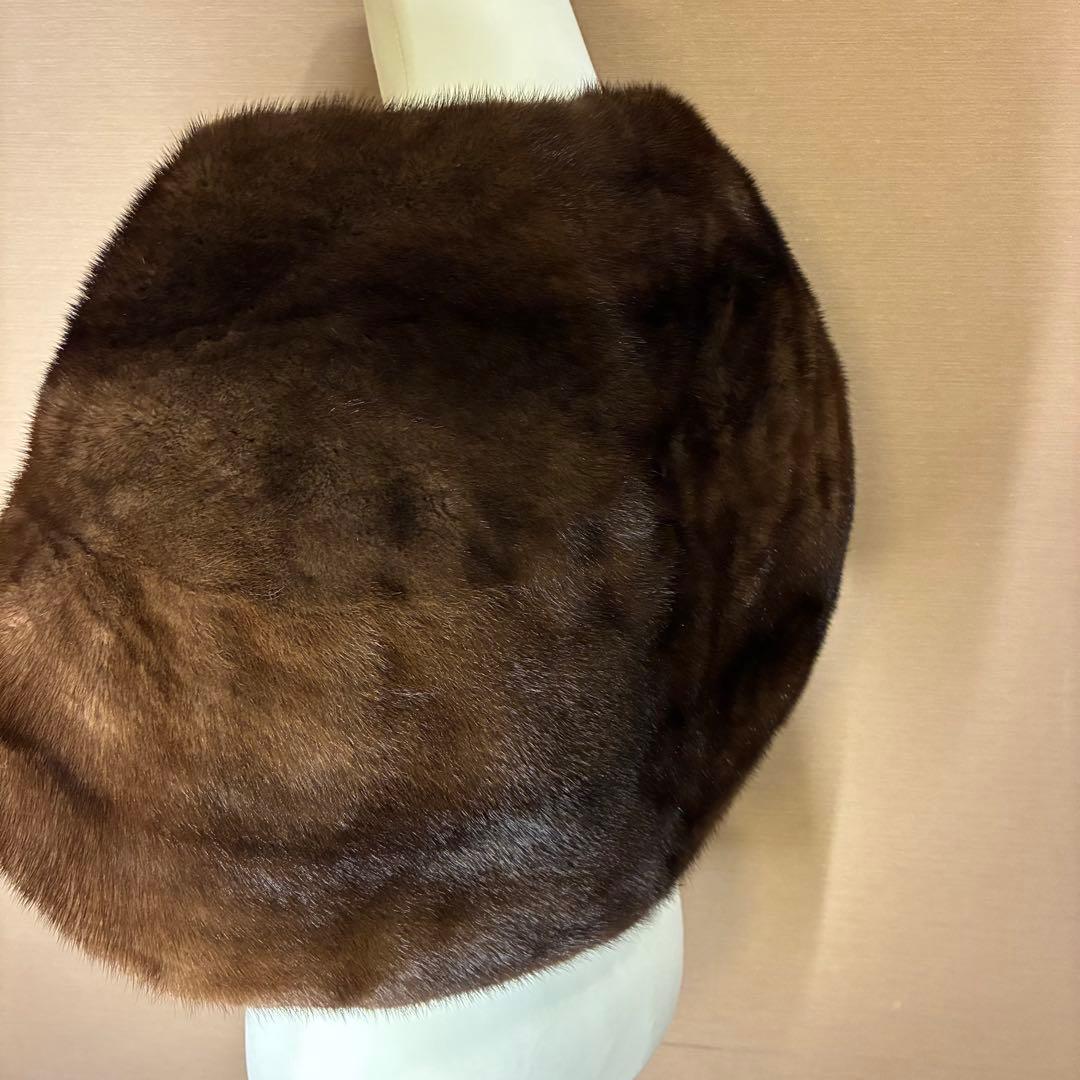 カナダ製 ミンクファーショール 本毛皮 ハンドウォーマー付き