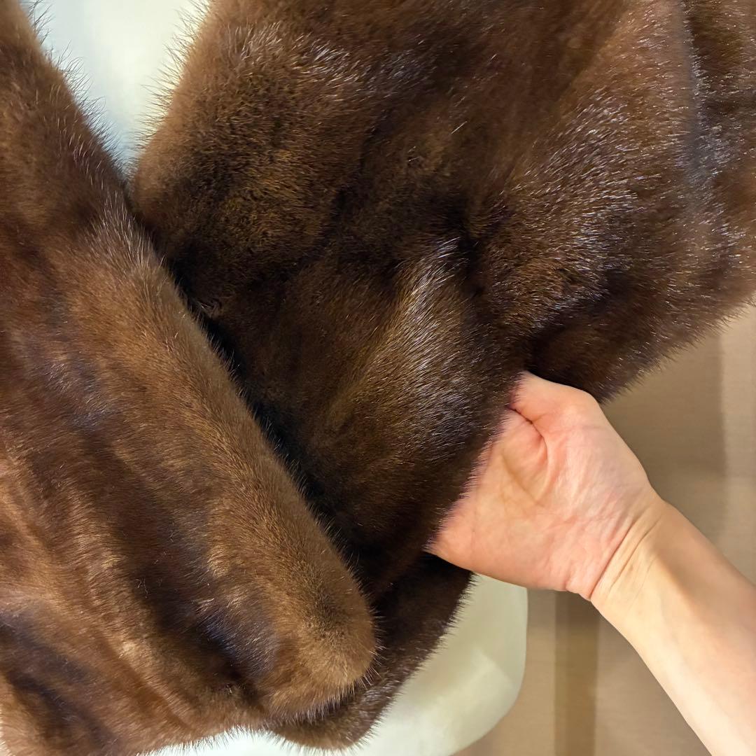 カナダ製 ミンクファーショール 本毛皮 ハンドウォーマー付き