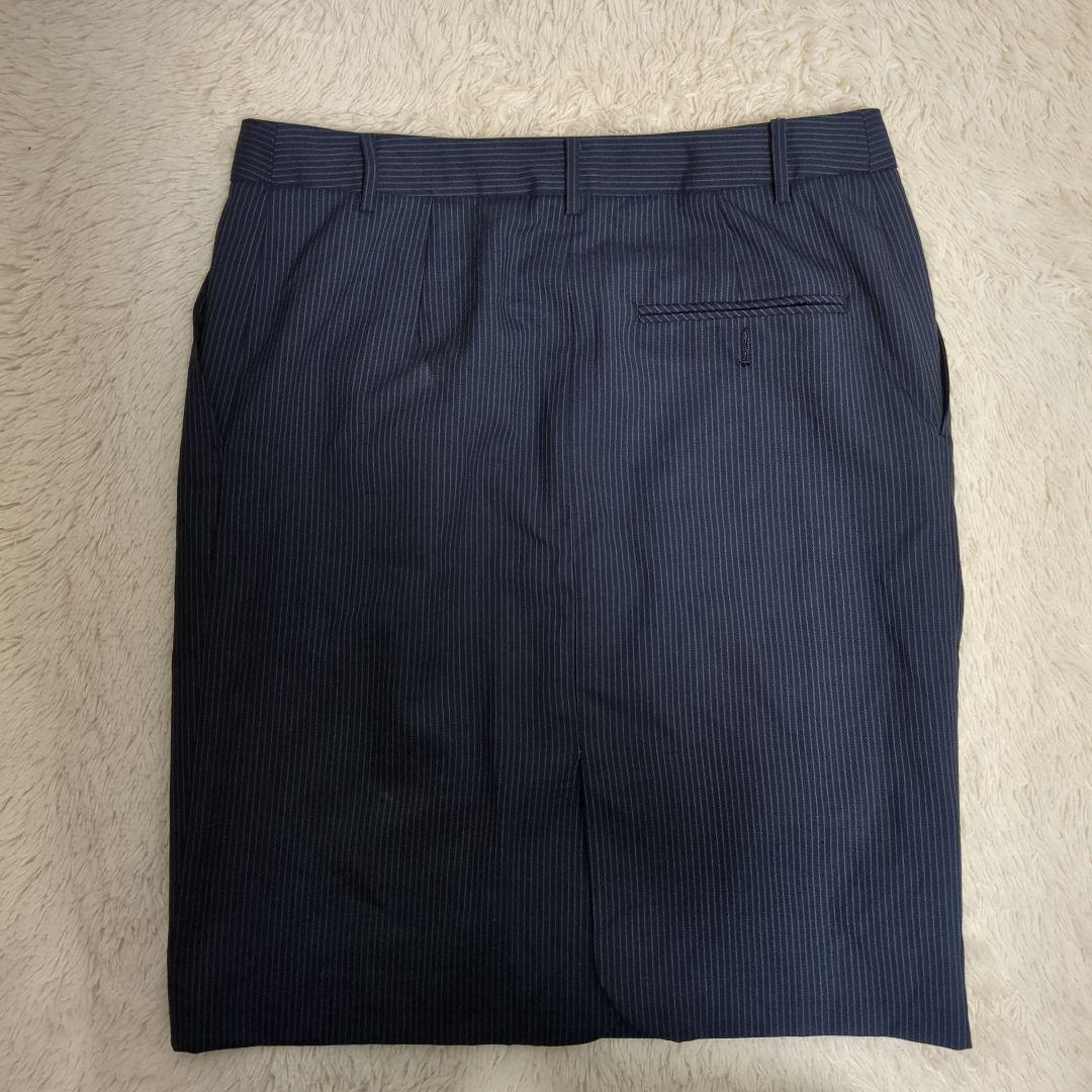 【訳アリ】ポールスミス　ブラックレーベル　スカートセットアップ ストライプ　L