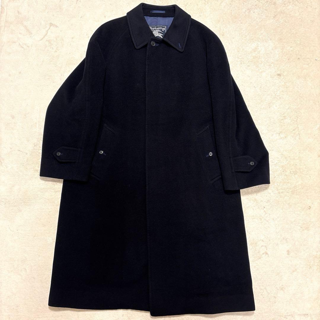 美品⭐️BURBERRY カシミヤ ロングコート ブラック　比翼　Lサイズ相当
