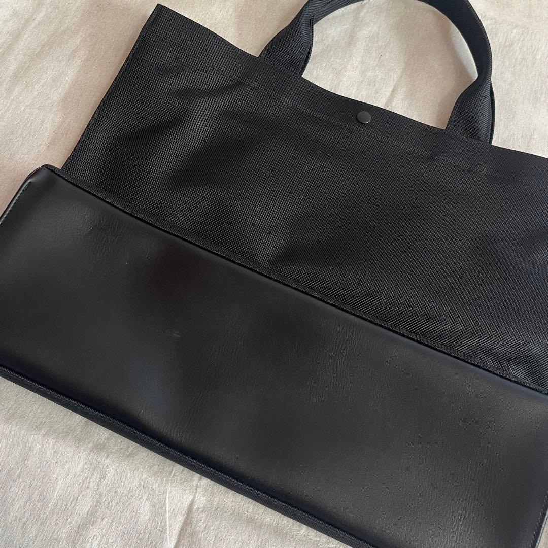 ファミリア 美品 お受験バッグ トートバッグ ブラック　ナイロン リボン