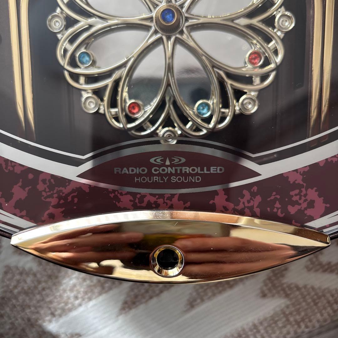 リズム 掛け時計 からくり スモールワールド メロディ 茶 (木目)