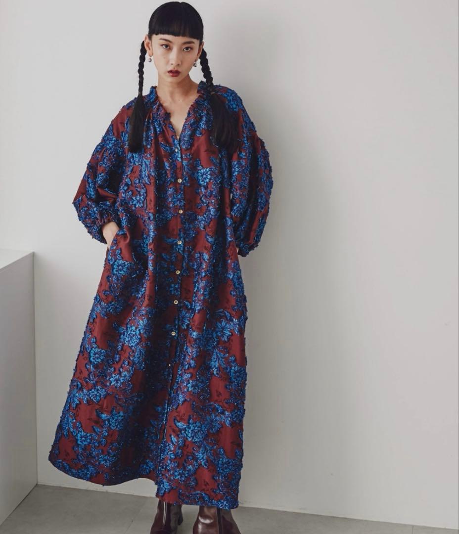 【mag.byc】ジャカードボリュームワンピース