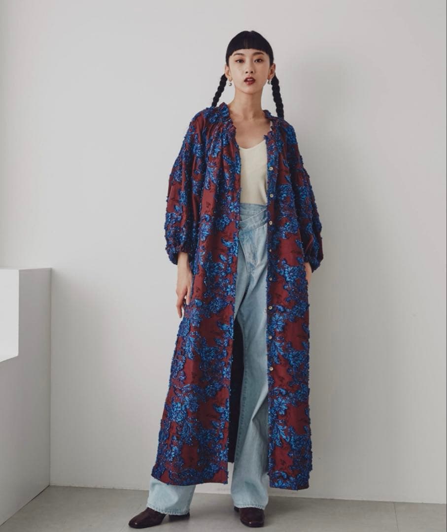 【mag.byc】ジャカードボリュームワンピース