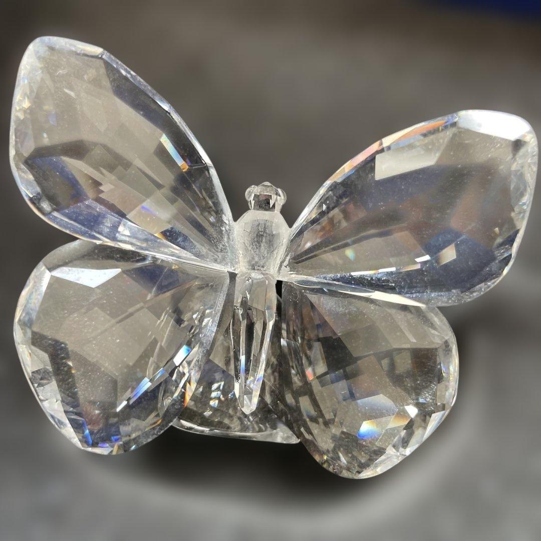 SWAROVSKI ブロッサミングローズ・バタフライと葉　置物　2点セット