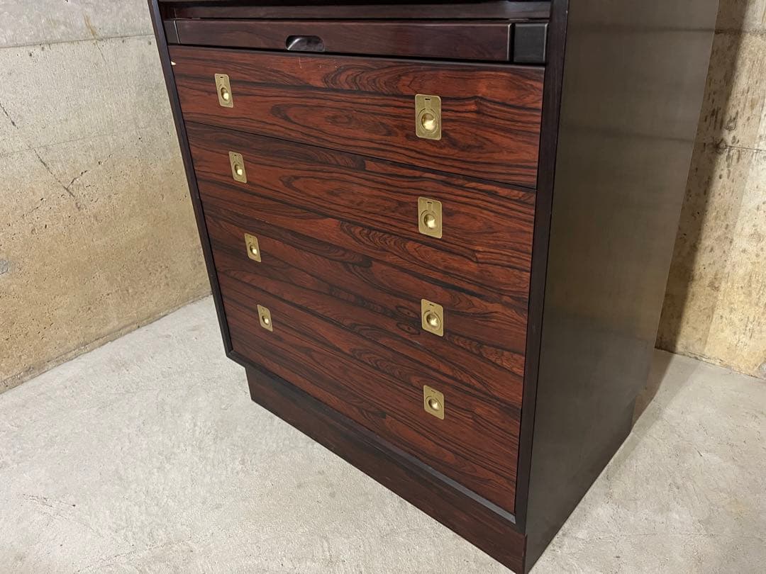 希少 山品木工社製 70年代　ビンテージ ライティングビューロー 机 チェスト