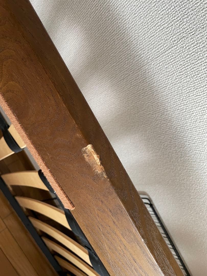 【お値下げ】無印良品　ベッドフレーム（旧型ヘッドボード付）シングル　ウォールナッ