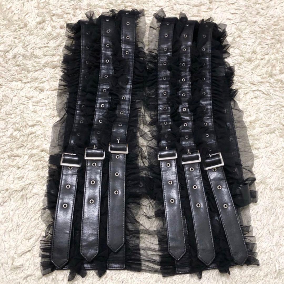 ノワールケイニノミヤ 革レースフリルハーネス Sサイズ　黒
