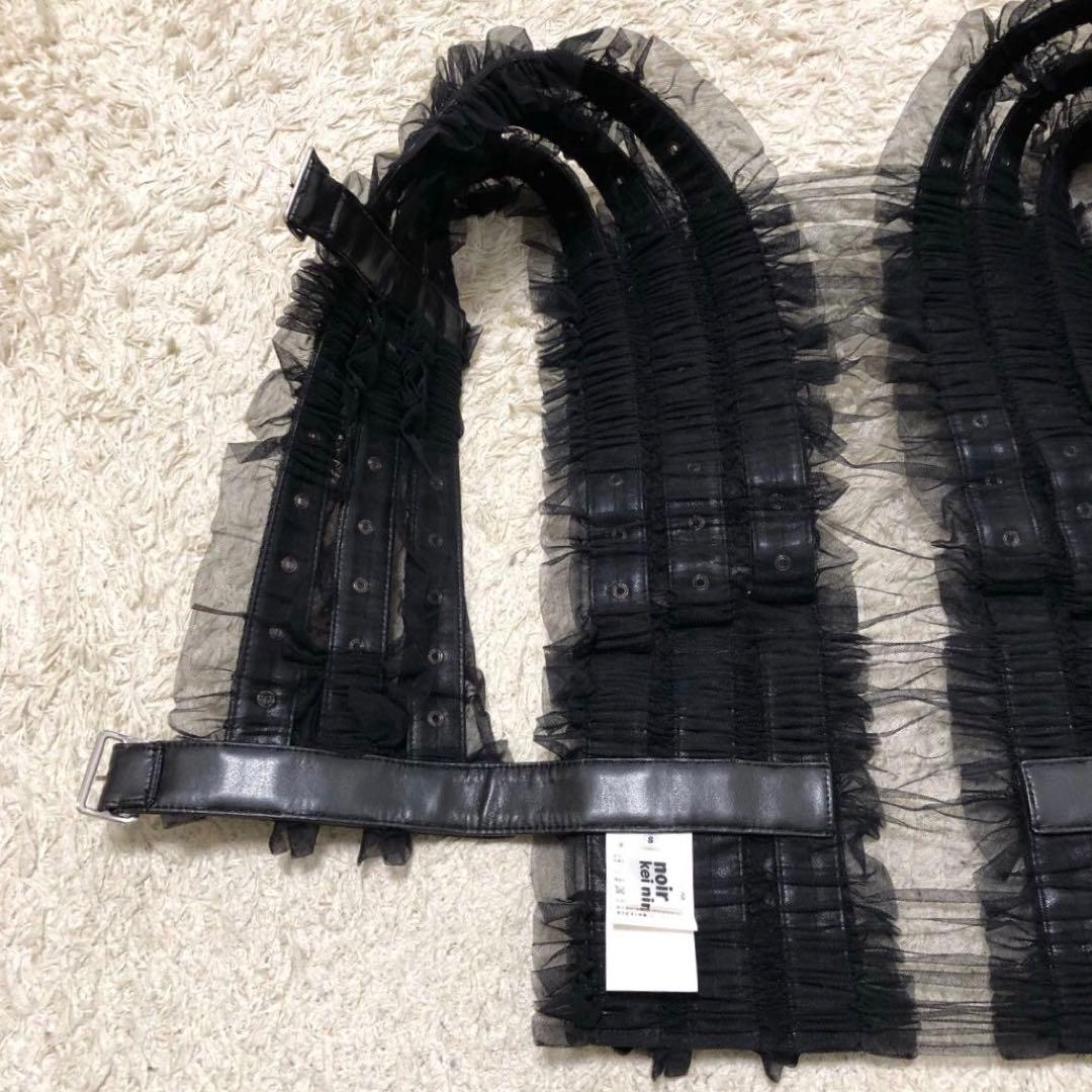 ノワールケイニノミヤ 革レースフリルハーネス Sサイズ　黒