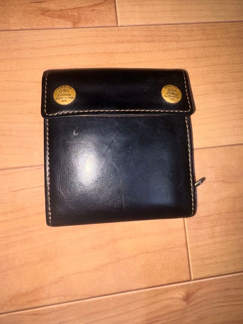 値下げ要相談 RRL レザー 二つ折り財布 黒 コンチョ レア 小銭入れ×