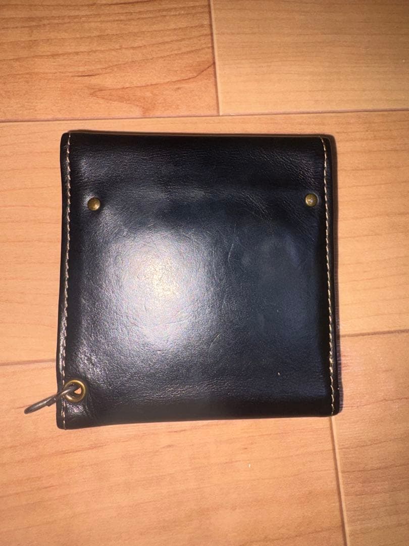 値下げ要相談 RRL レザー 二つ折り財布 黒 コンチョ レア 小銭入れ×