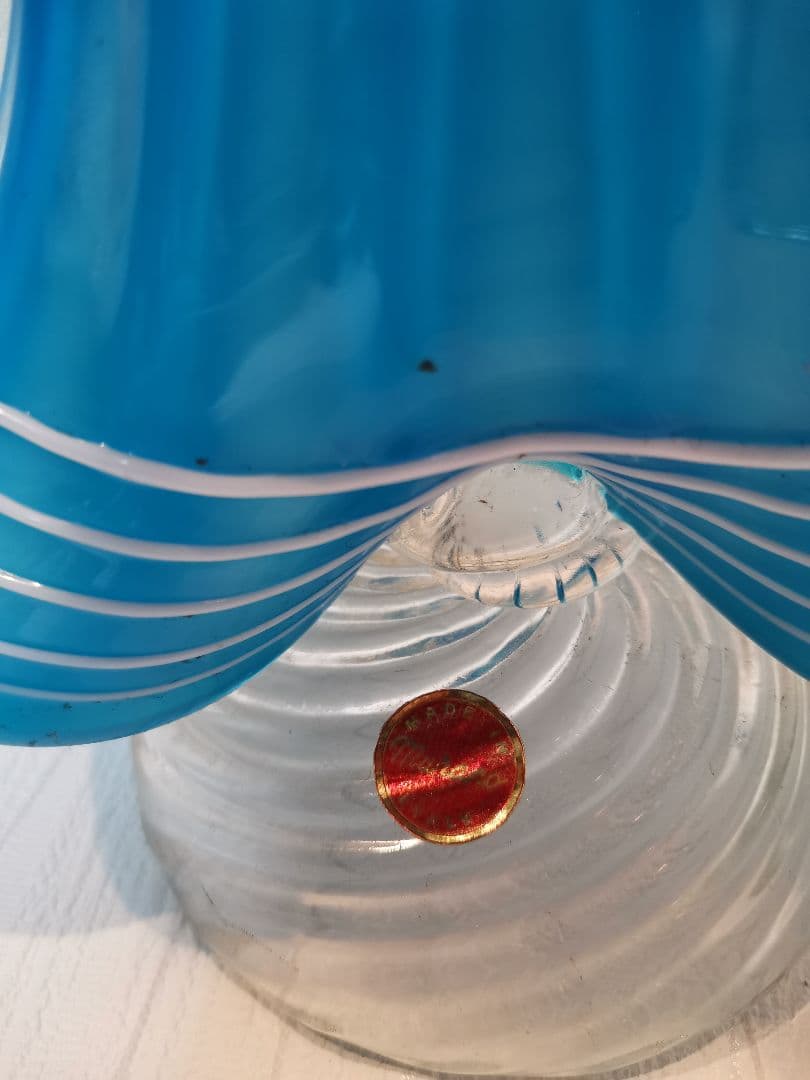 ベネチアガラス　ペア人形　水色