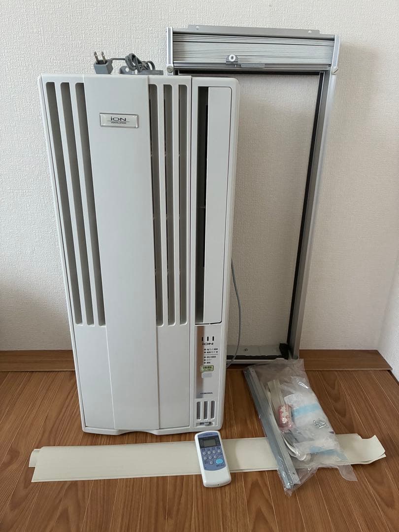 美品CORONA 窓用エアコン CW-FA1623R イオン搭載 リモコン付き