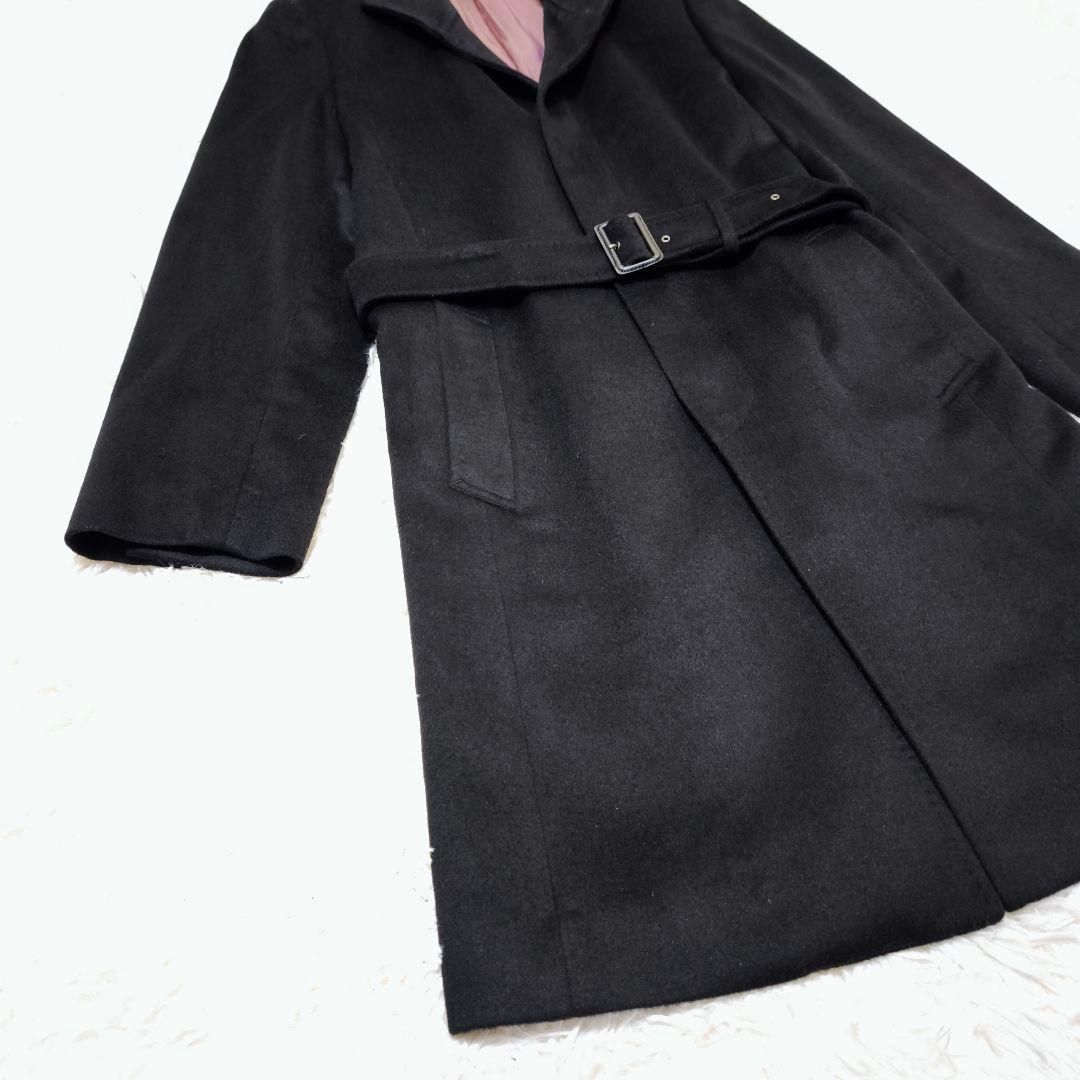 【未使用級】platinum COMME CA アンゴラ100%ベルテッドコート