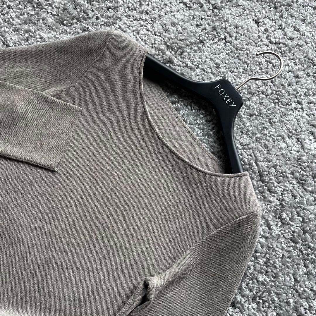 フォクシー 40 グレージュ系 グレースウールニット