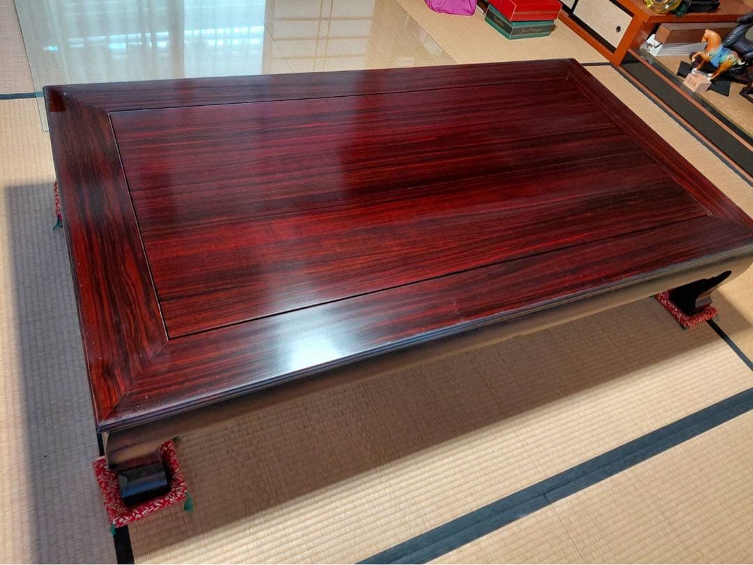 木製座卓 深い赤色 大きめ