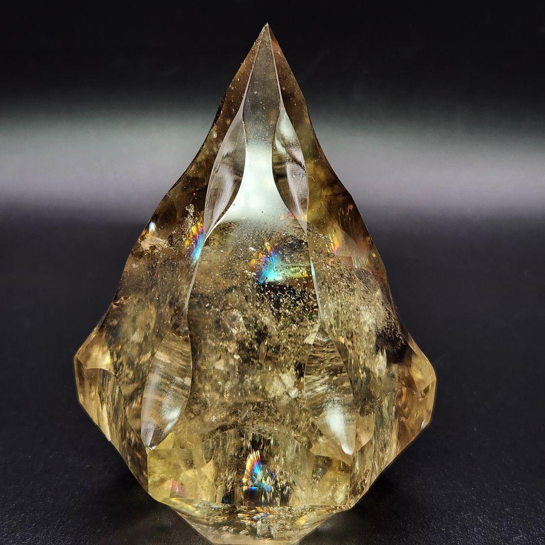 レア！【新品】天然ゼウスクオーツ ダイヤモンド置物 ★スモーキーシトリン★手彫り