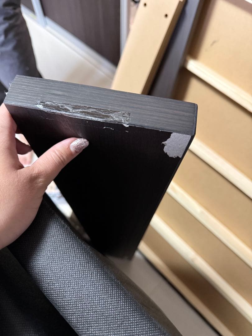 シングルフロアベッド2台セット+クッションキャビネット2個(グレー) 分解済み