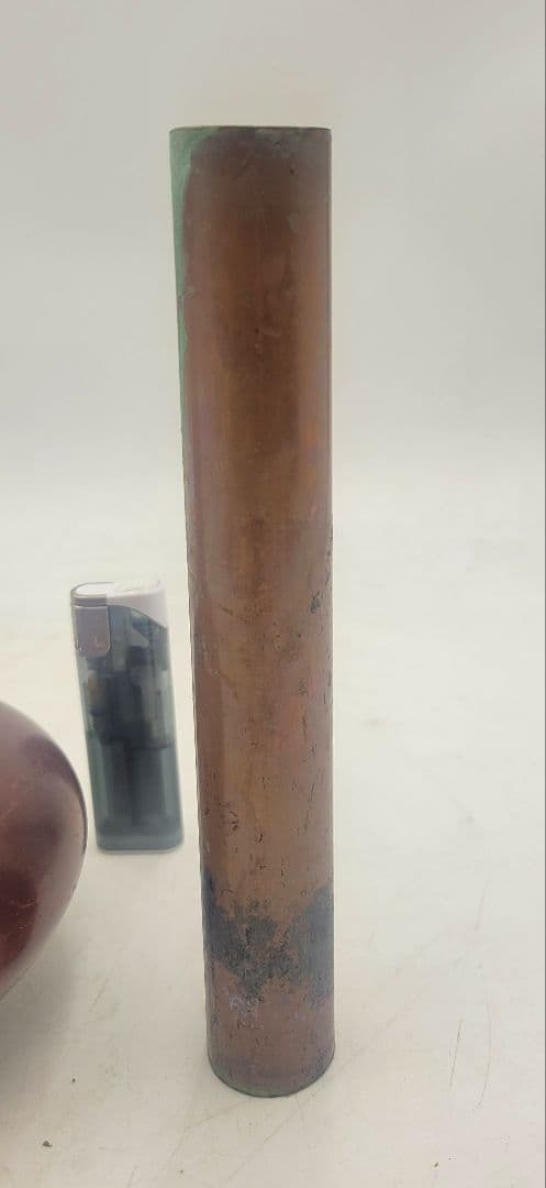 瑞峰作　鋳金花入れ　花鳥文様　箱無し　茶道具