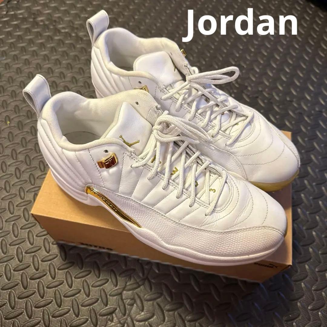 Air Jordan 12 ゴルフシューズ ホワイト/ゴールド　ケース付き