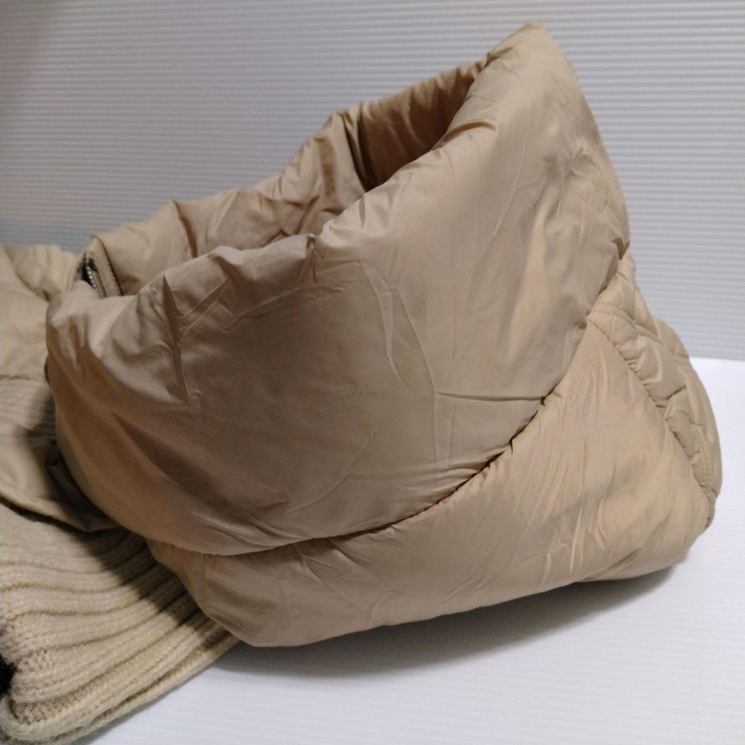 ニットドッキングダウンベスト フード ダウンベスト ベージュ フード付き