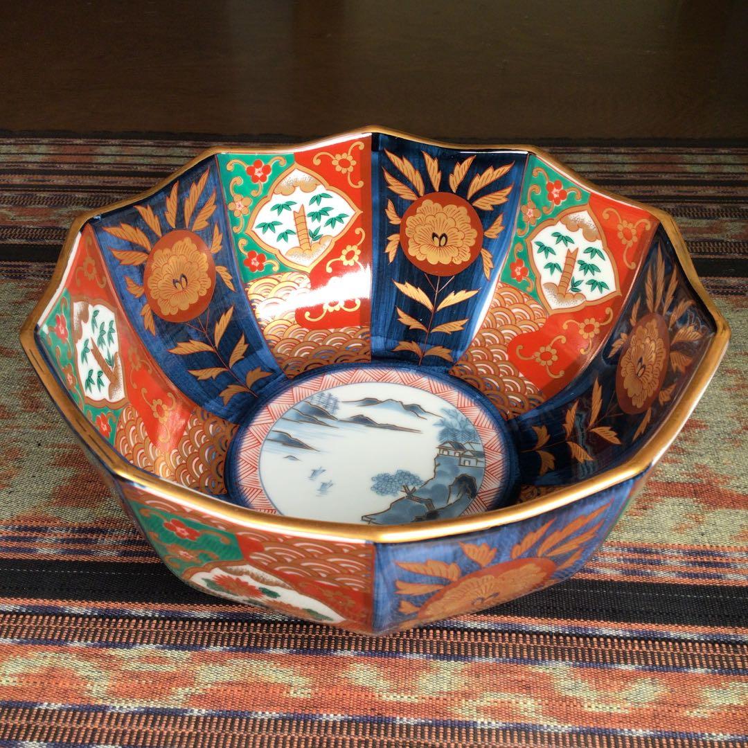 『スタうー特価』　青藍　古伊万里　金蘭手　金彩　大鉢