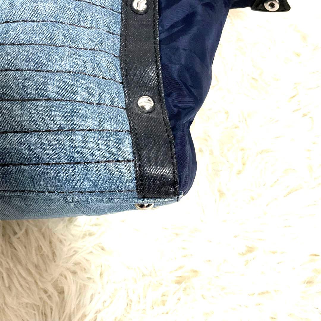 ♯318 DIESEL ディーゼル ボストンバッグハンドバッグデニム生地 レザー