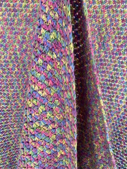 古着 ビンテージ 80s 紫 グラニー ブランケット キャンプ ラグ 敷物 美品