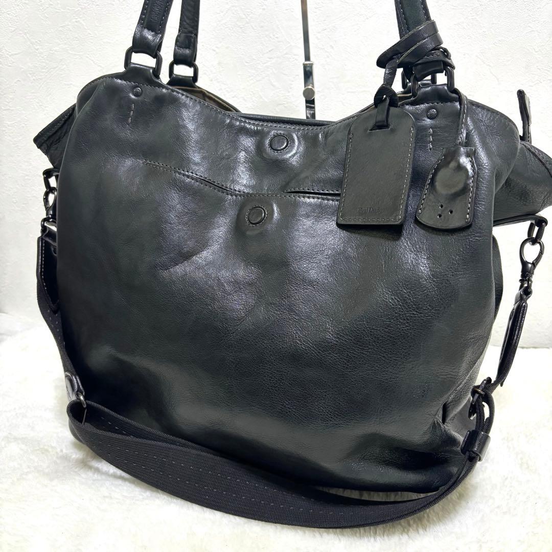 【希少】アニアリ　トートバッグ　ビジネスバッグ　レザー　ブラック　大容量