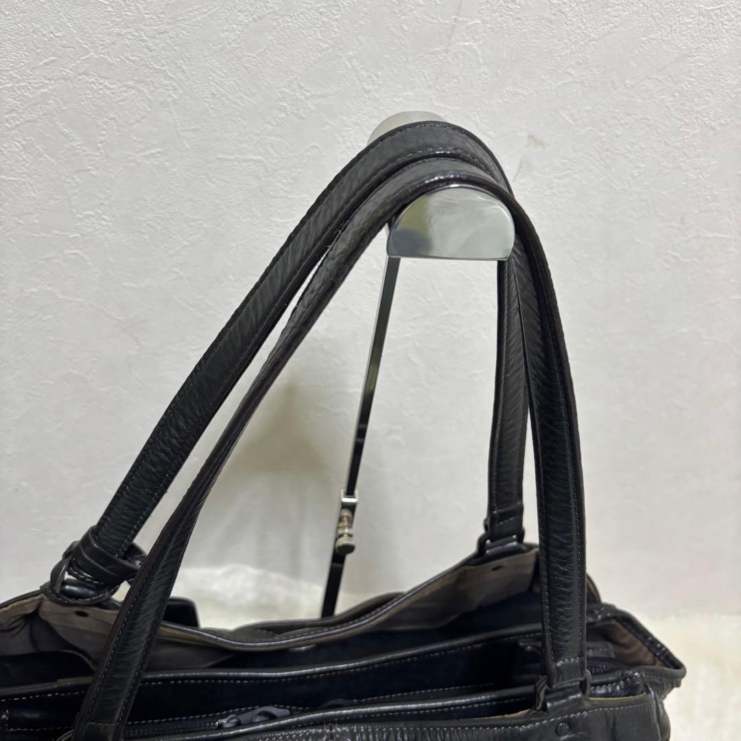 【希少】アニアリ　トートバッグ　ビジネスバッグ　レザー　ブラック　大容量