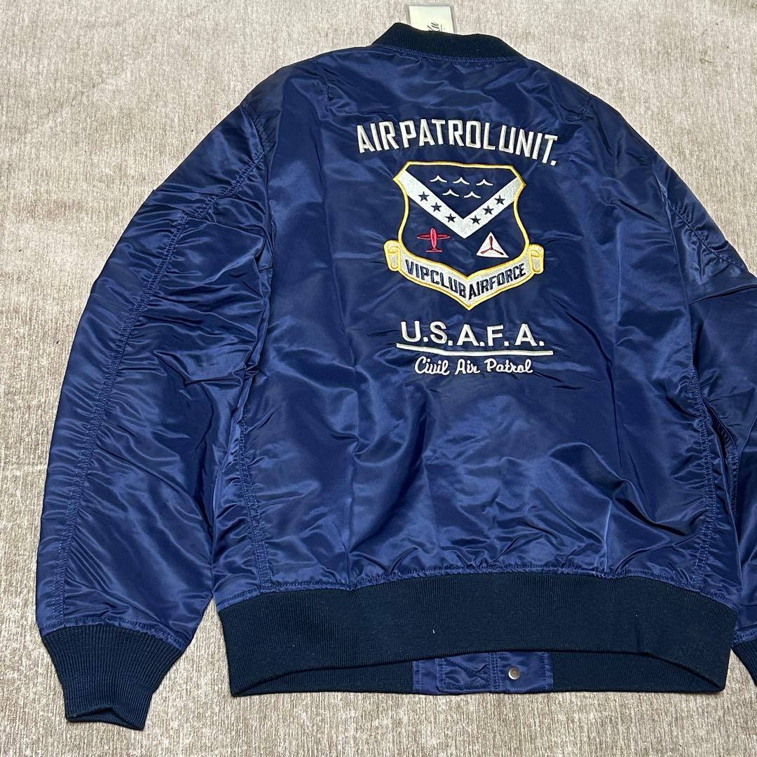 未使用　タグ付き　karaku VIP CLUB フライトジャケット　XL 紺