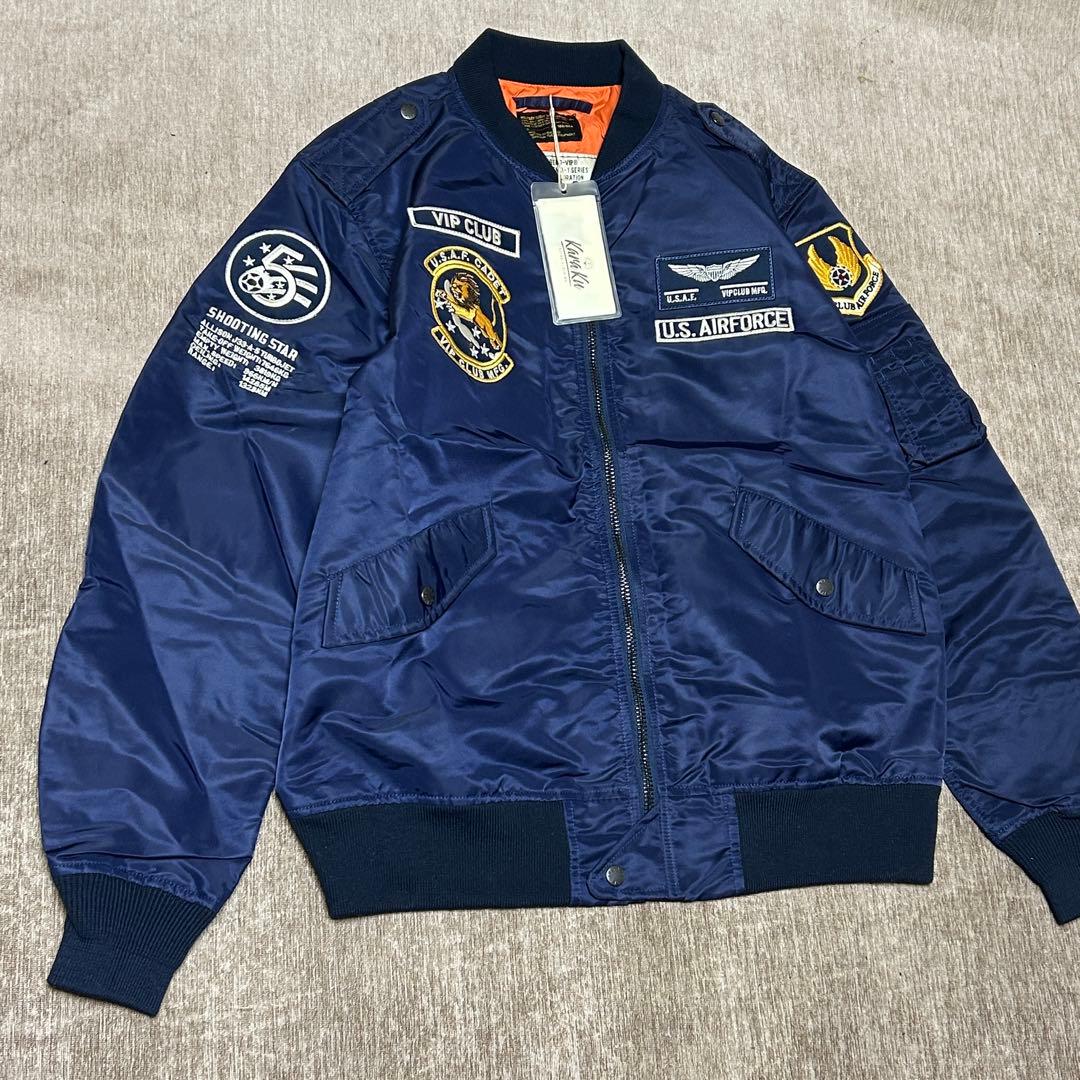 未使用　タグ付き　karaku VIP CLUB フライトジャケット　XL 紺