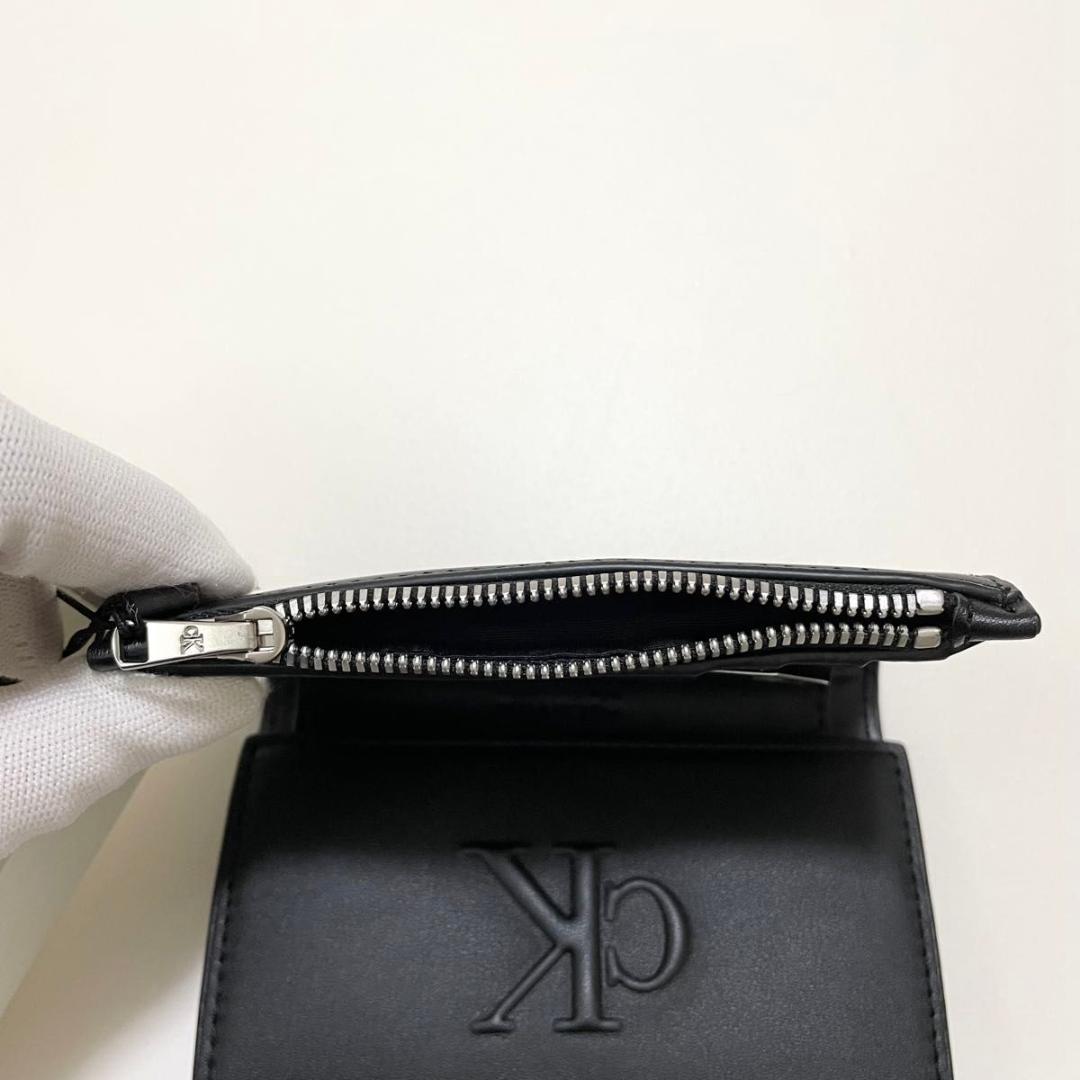 カルバンクライン 財布 ウォレット 三つ折り エンボスロゴ CK 黒 ラスト1個