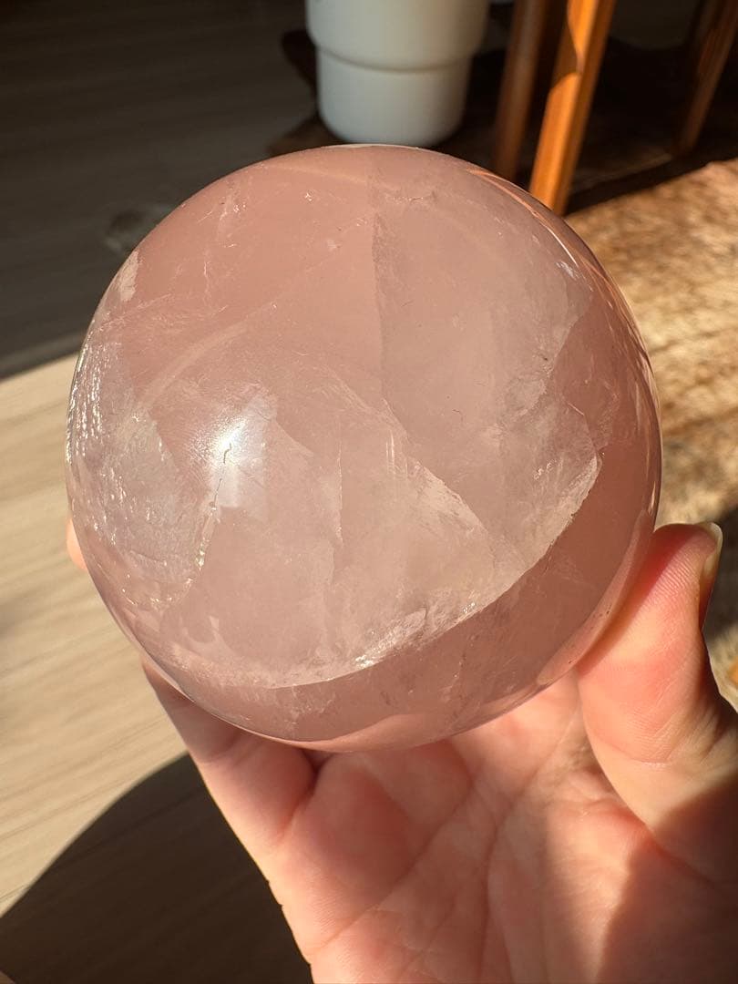 【SALE‼️70mm】　スターフラッシュ　ローズクォーツ　スフィア
