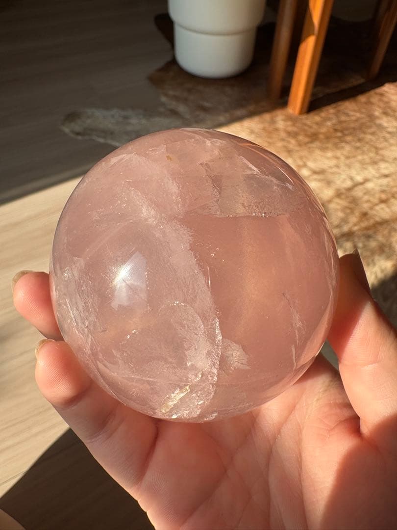 【SALE‼️70mm】　スターフラッシュ　ローズクォーツ　スフィア