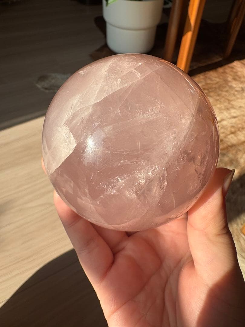 【SALE‼️70mm】　スターフラッシュ　ローズクォーツ　スフィア