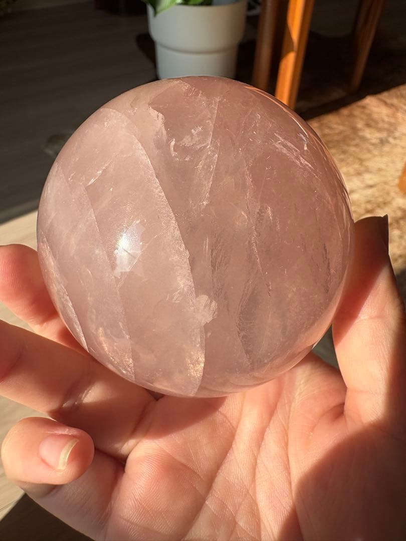 【SALE‼️70mm】　スターフラッシュ　ローズクォーツ　スフィア