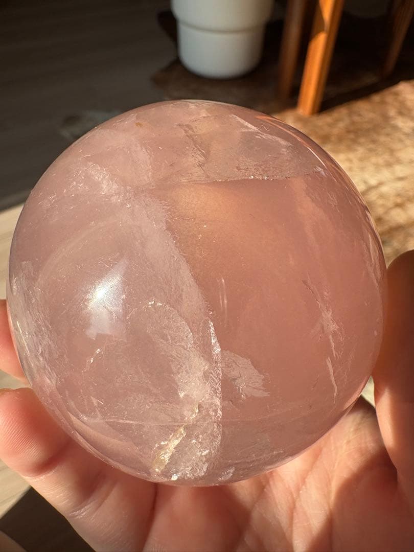 【SALE‼️70mm】　スターフラッシュ　ローズクォーツ　スフィア