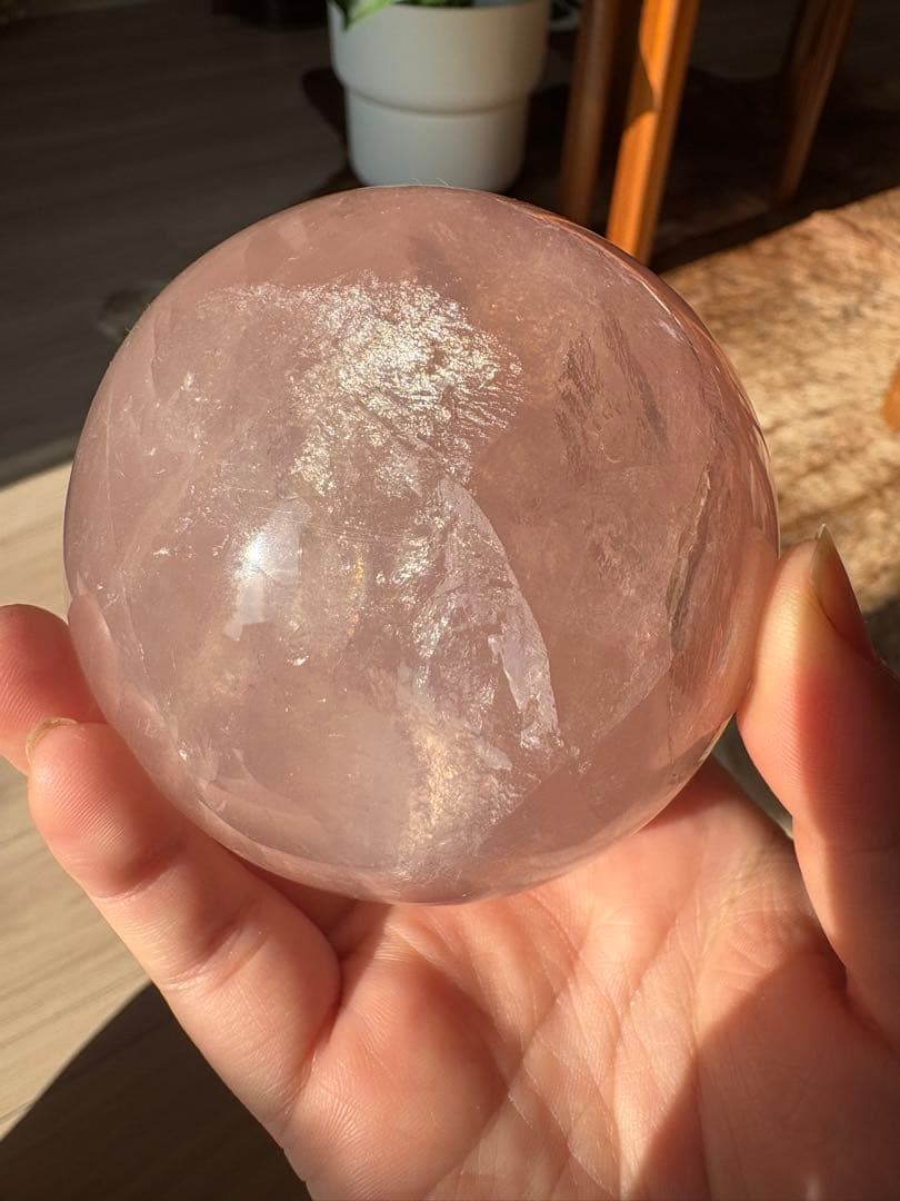 【SALE‼️70mm】　スターフラッシュ　ローズクォーツ　スフィア