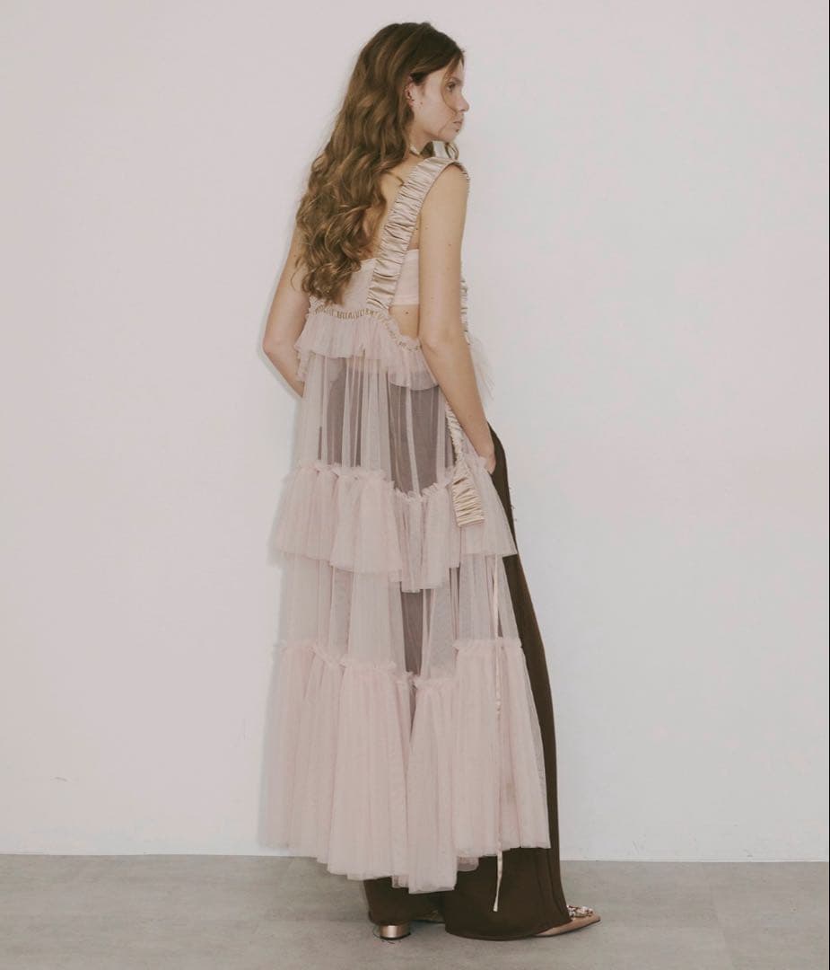 J1U シースルーボリュームチュールデザインジレ