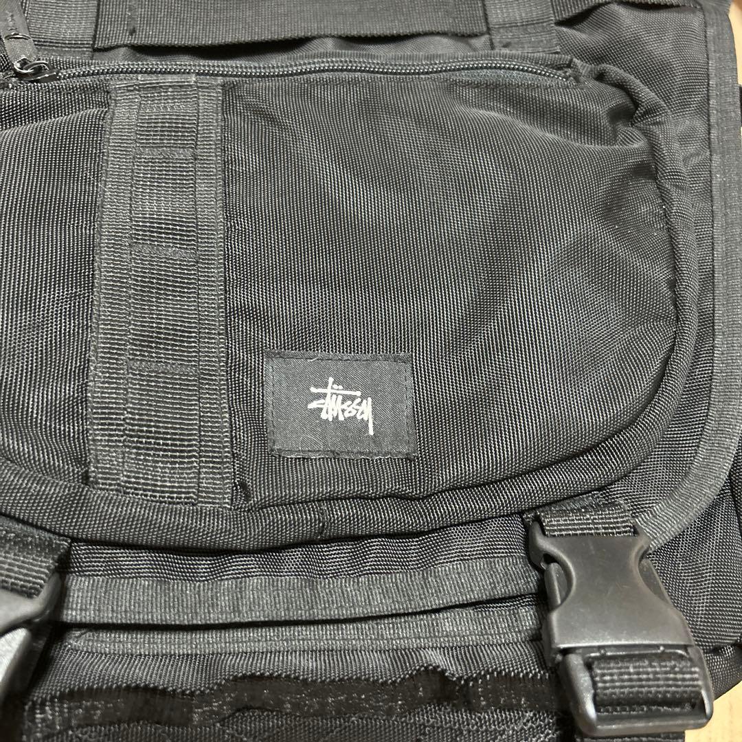 old stussy ステューシー　ブラック黒メッセンジャーバッグ　古着　y2k