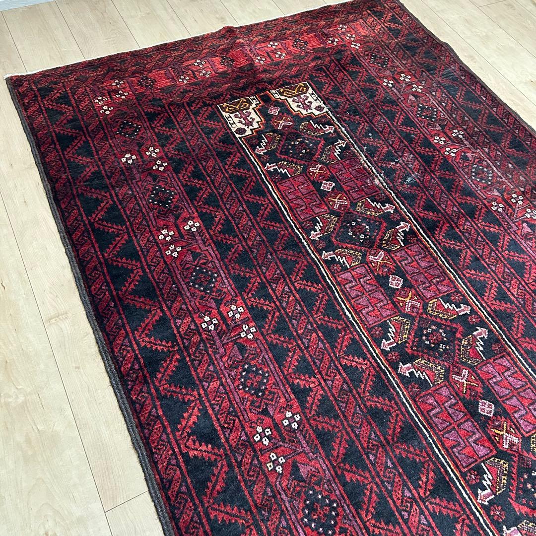 ペルシャ絨毯　バルーチ　ヴィンテージラグ　トライバルラグ　225x120㎝