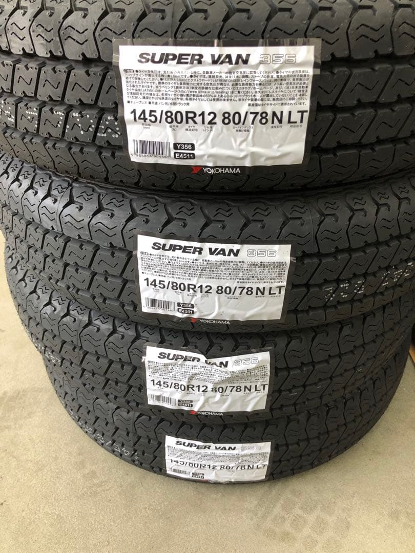 145/80R12 80/78NヨコハマタイヤY356新品25年製4本セット