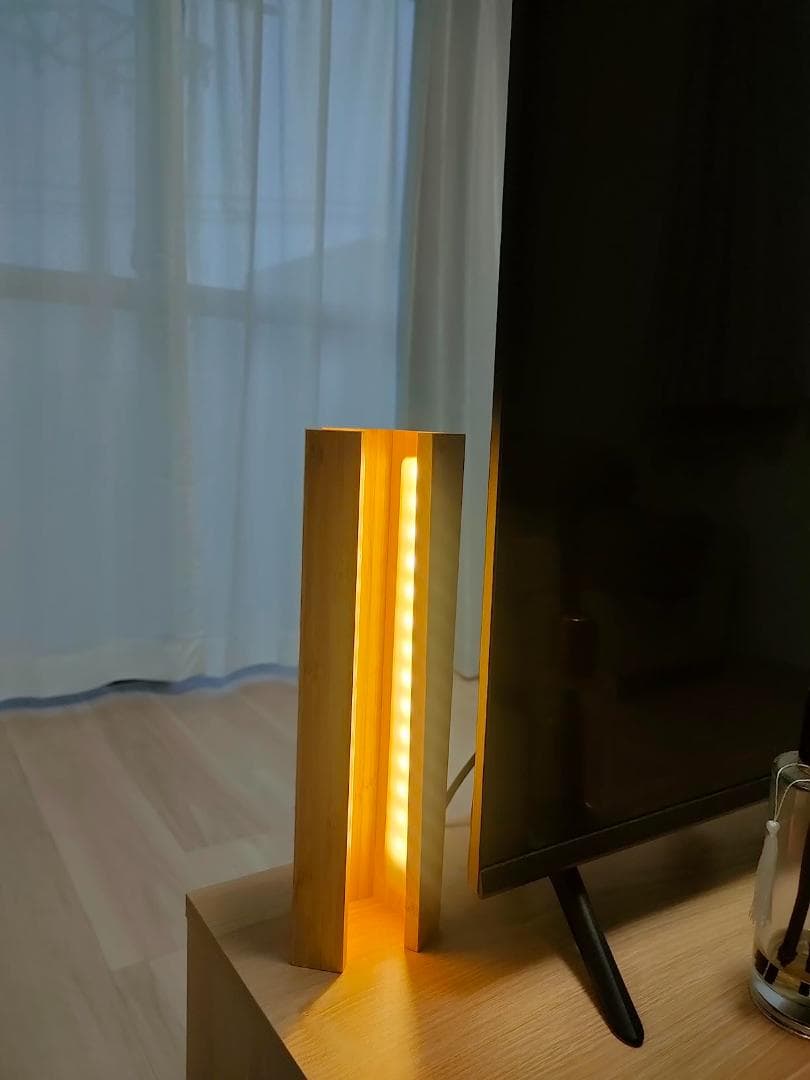 無線リモコン付きLED木製間接照明 調光タイマー機能 3W