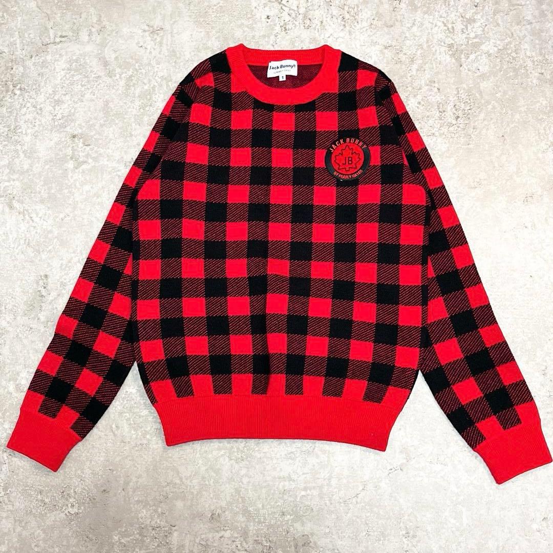 JACK BUNNY!!人気カラー チェック柄 ニット セットアップ M