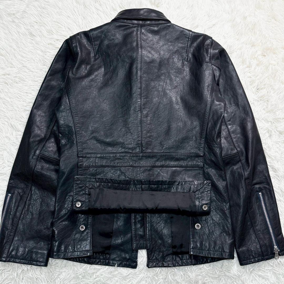 vanquish ライダース レザージャケット L 牛革 ダークネイビー カウ